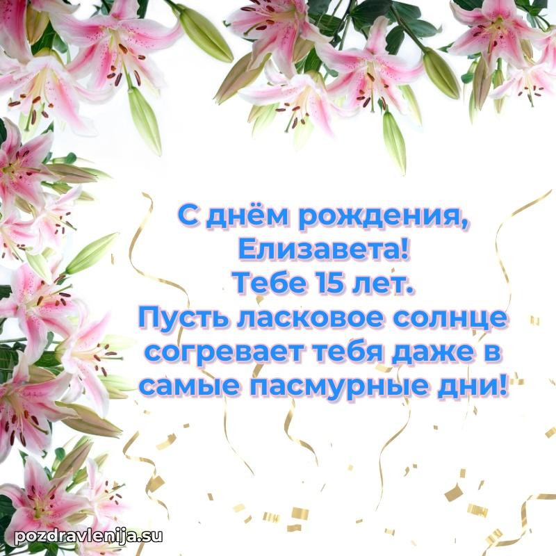 Елизавете 15 лет