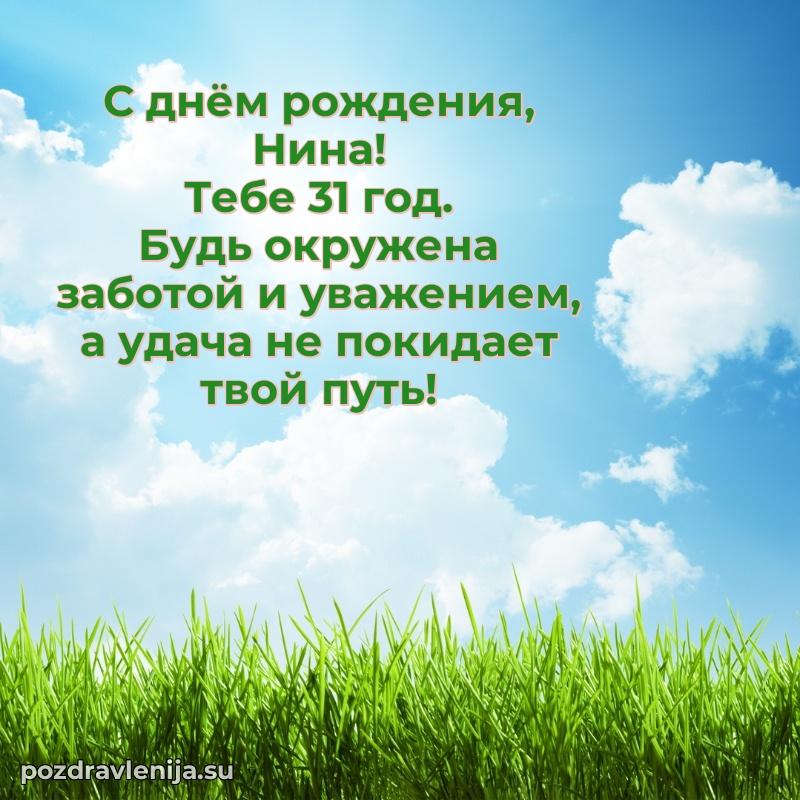 Открытка с Днем Рождения Нине 31 год