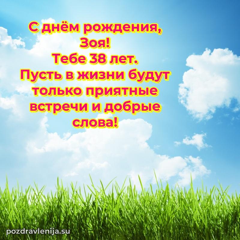 Картинка с юбилеем Зое 38 лет прикольная