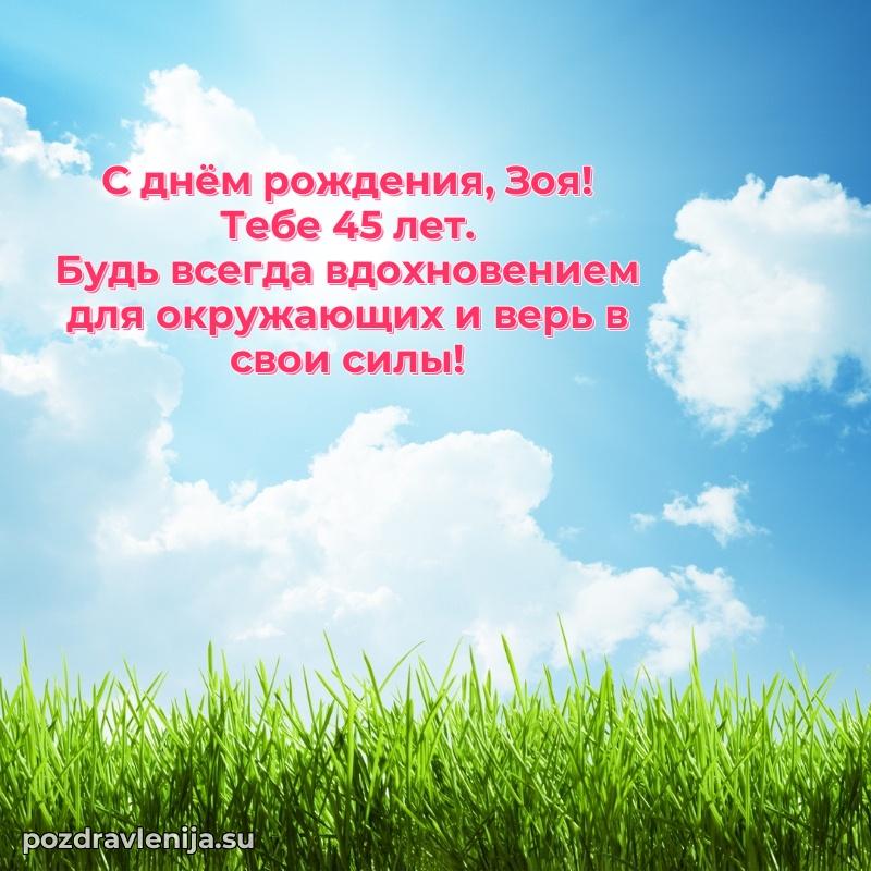Картинка с юбилеем Зое 45 лет прикольная