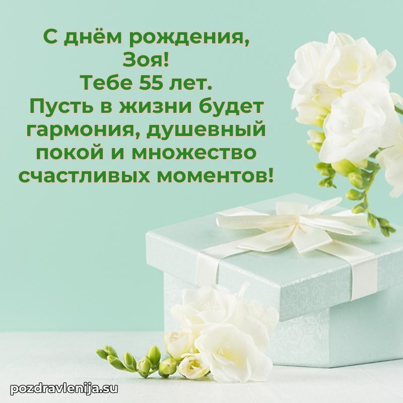 Картинка с юбилеем Зое 55 лет прикольная